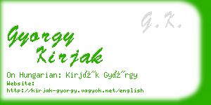 gyorgy kirjak business card